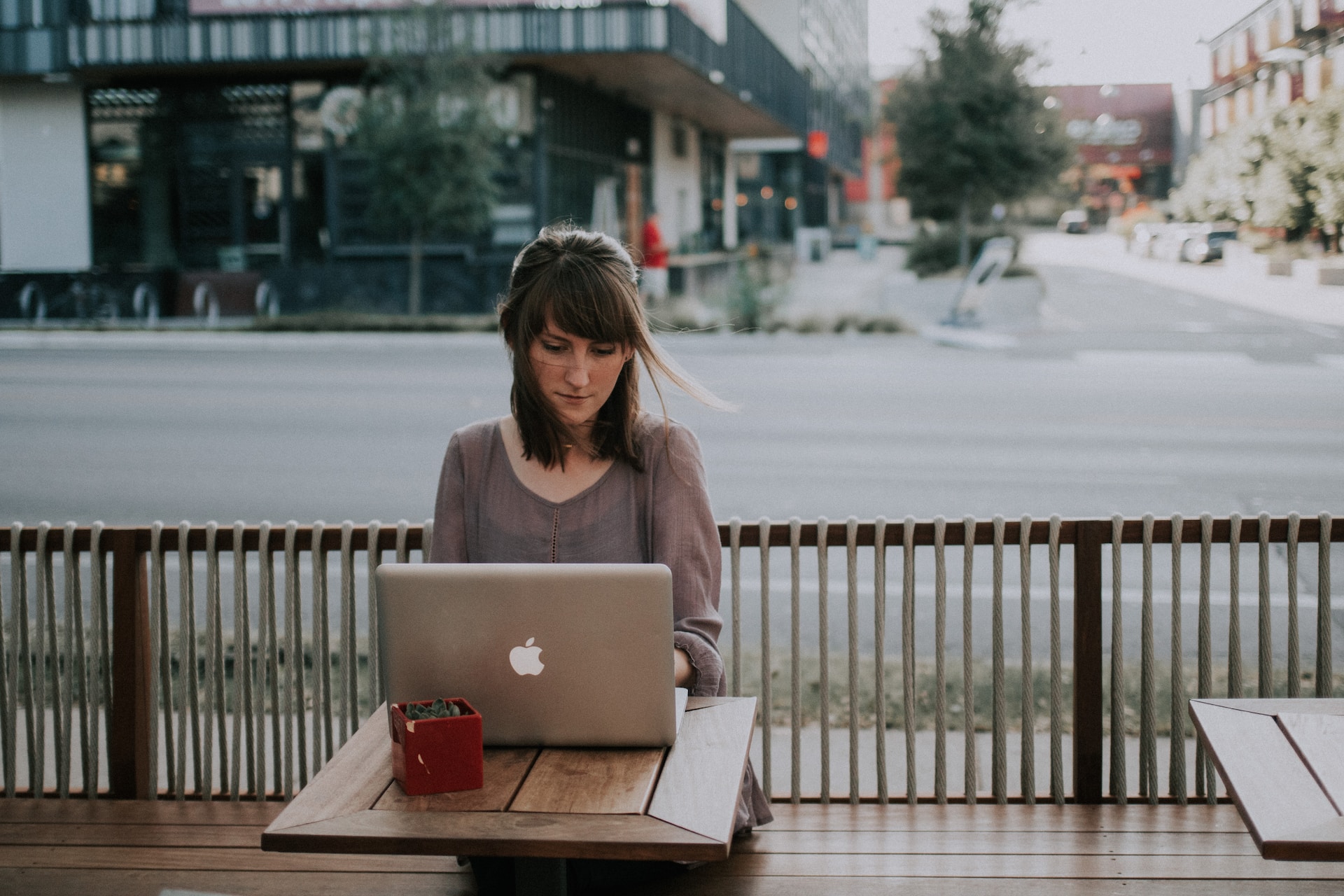 girl sitting near the computer